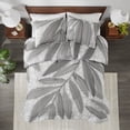 thumbnail image 4 of Cotton Bedding Set 3 PCS Full/Queen Botanical Cotton Comforter Set Gray,Bed In A Bag, 4 of 14