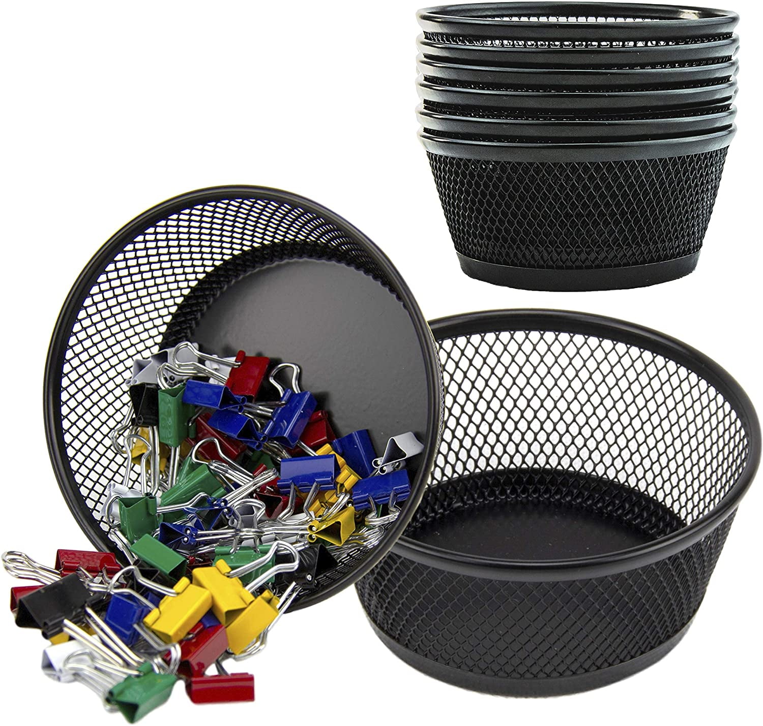 NEW ROUND TRIPLE THREE SECTION STORAGE TIN PAPERCLIPS PINS ELASTIC BANDS 