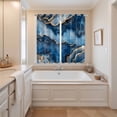 thumbnail image 3 of Blue Marble Kitchen Curtains 63 Inch Length, Contemporary Abstract Golden Foil Texture Grommet Top Bedroom Living Room Curtains, Light Filtering Cafe Curtain Drapes 2 Panels Set 84''x63'', 3 of 9