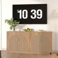 thumbnail image 1 of 63" Modern Farmhouse Sideboard Buffet Cabinet with Storage and Fluted Doors Storage Sideboard for Dining Room, Coffee Bar & Wine Bar Console Table for Living Room, Kitchen, 1 of 7