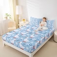 thumbnail image 5 of jejeloiu Kawaii Duck Twin Sheet Sets,Cartoon Flowers Bedding For Girls Boys 3pcs, 5 of 7