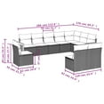 thumbnail image 2 of vidaXL 10 Piece Patio Sofa Set with Cushions Gray Poly Rattan, 2 of 9