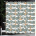 thumbnail image 3 of Ambesonne Marine Shower Curtain, Dots Horror Seaman Artwork, 69"Wx70"L, Grey Teal, 3 of 4