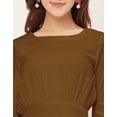 thumbnail image 5 of Moomaya Solid Rayon Long Sleeve Fit & Flare Dress - Round Neck Casual Dress, 5 of 9