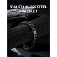 thumbnail image 3 of Bandmax 12MM Men's Black Cuban Chain Bracelets Stainless Steel Miami Curb Link Hand Chain Wristlet for Gift Biker Wrist Chain for Son Boyfriend Father Husband, 3 of 9