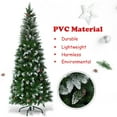 thumbnail image 6 of Gymax 6ft Snow Flocked Pencil Christmas Tree Classic Realistic PVC Needles w/ Pine Cones, 6 of 10