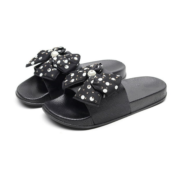 New Large Size Bow Sandals Bright Diamond Slippers Large Size Polka Dot Slipper Walmart