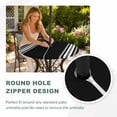 thumbnail image 4 of Round Outdoor Tablecloth with Umbrella Hole and Zipper, Black Striped Tablecloth with Elastic Waterproof, Farmhouse Black White Stripes Patio Table Covers for 31" - 35" Picnic Pool Tables, 4 of 9