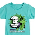 thumbnail image 3 of Marvel Hulk - Incredible Birthday 3 - Toddler And Youth Girls Fitted Short Sleeve Graphic T-Shirt, 3 of 5