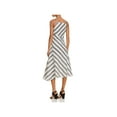 thumbnail image 2 of Theory Womens Striped Asymmetric Midi Dress Black-Ivory 4, 2 of 2