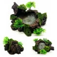 thumbnail image 3 of Flmtop Aquarium Simulated Basin Turtle Lizard Climbing Pet Food Bowl Fish Tank Decor, 3 of 9