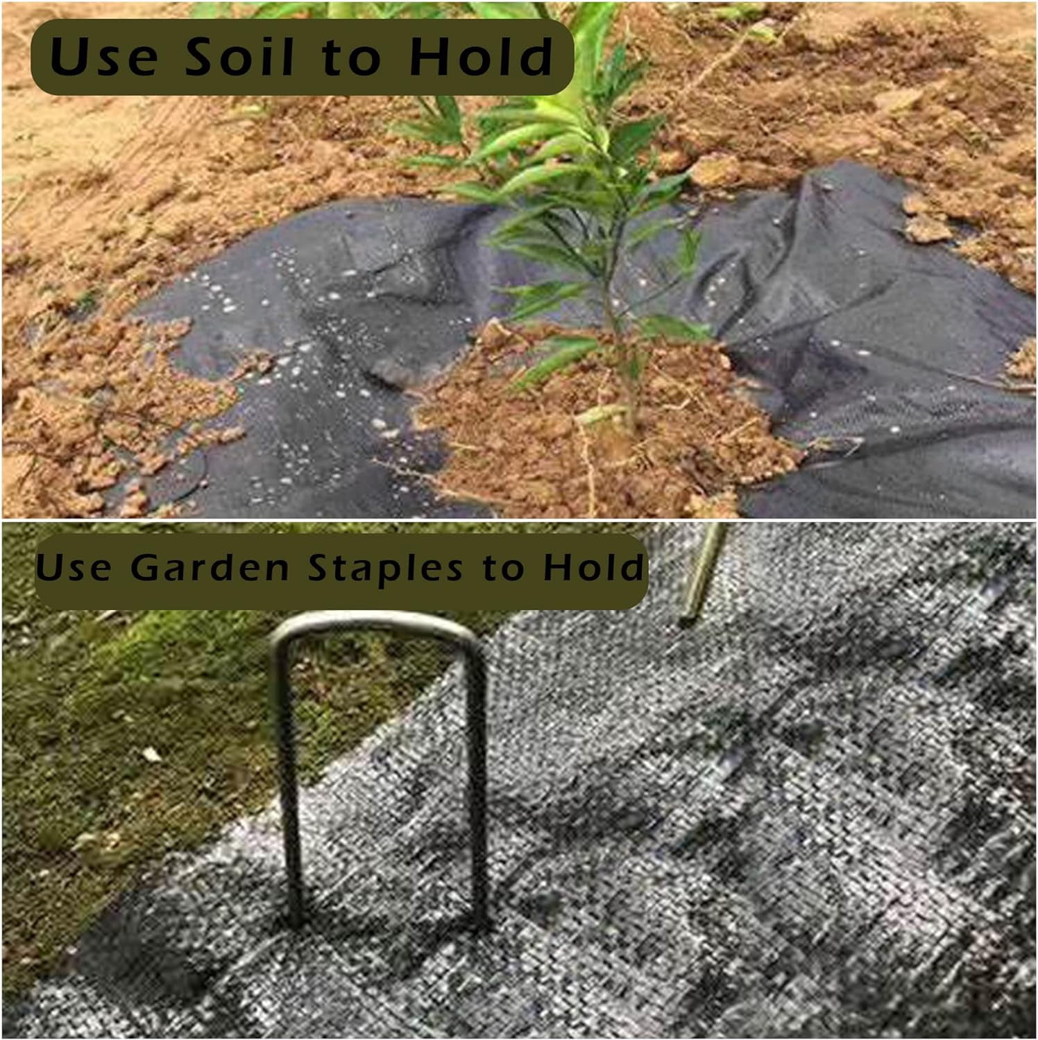 netuera Garden Weed Barrier Fabric Multi Size Heavy Duty Landscape Weed Blocking Plastic Roll Cloth 4FTx150FT