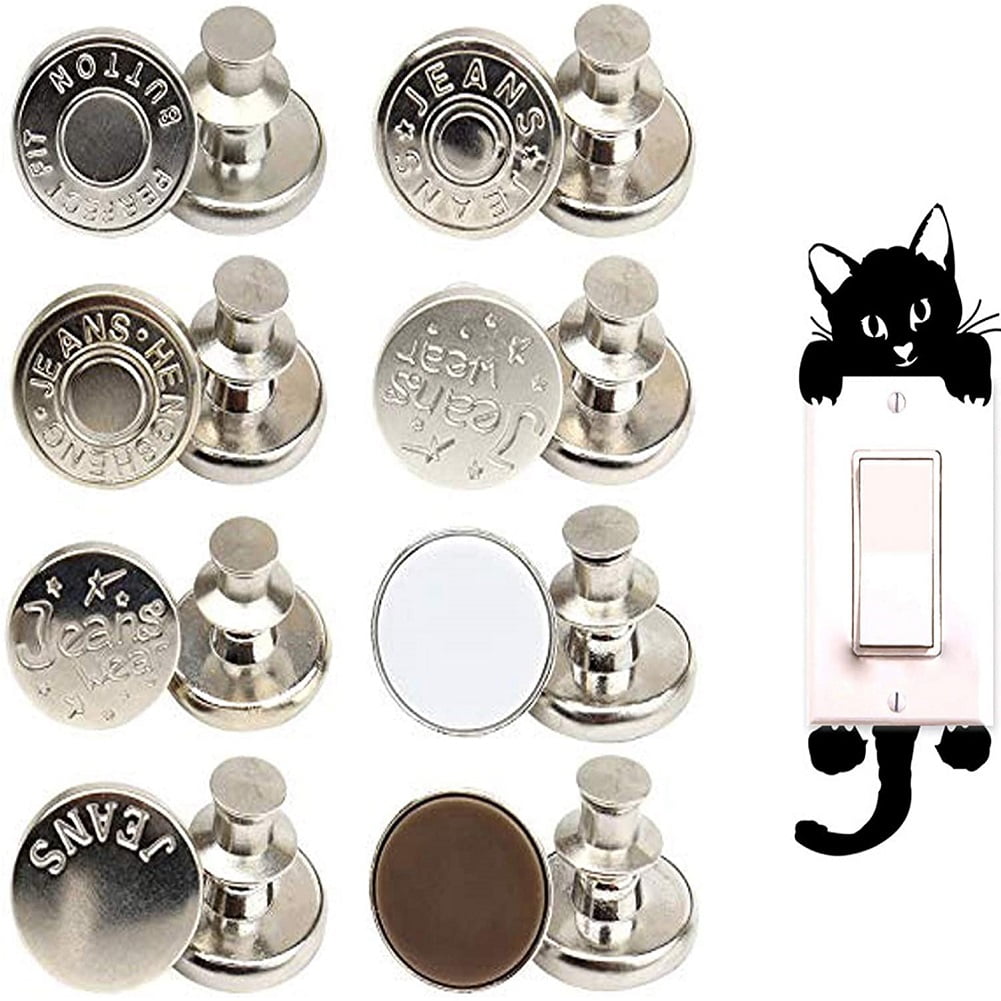 Jianama 8pcs No Sew Metal Instant Buttons for Jeans Coat Decoration