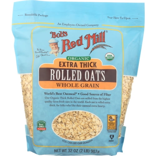 Bobs Red Mill Float Rolld Xtra Thck Bio, Boîte de 4 X 32 Oz
