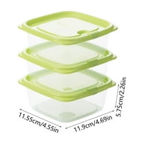 Food Storage Containers Refrigerator Storage Box Set 3 Clear Plastic Boxes With Locking Lids Space Saving Stackable Storage For Leftovers And Snacks 460ml