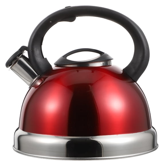 NUOLUX Stainless Steel Teapot with Thickened Body, Red Kettle for Home and Kitchen Use, 1 Piece Teakettle