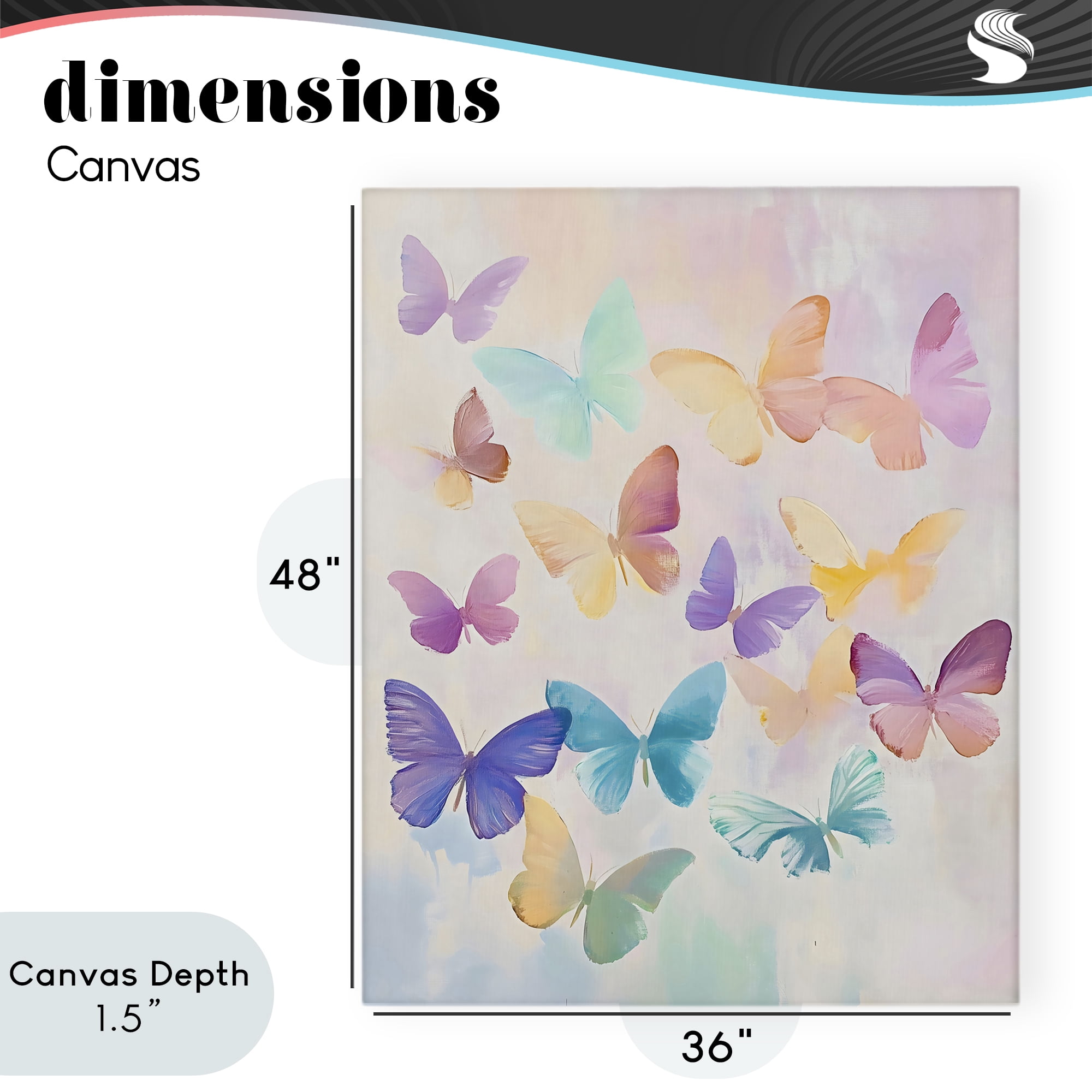 Stupell Industries Pastel Butterfly Dreams Canvas Wall Art, design by The Prints Vibe
