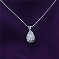 thumbnail image 6 of AYYUFE Women's Shiny Silver Plated Rhinestone Water Tear Drop Necklace Pendant Chain, 6 of 7