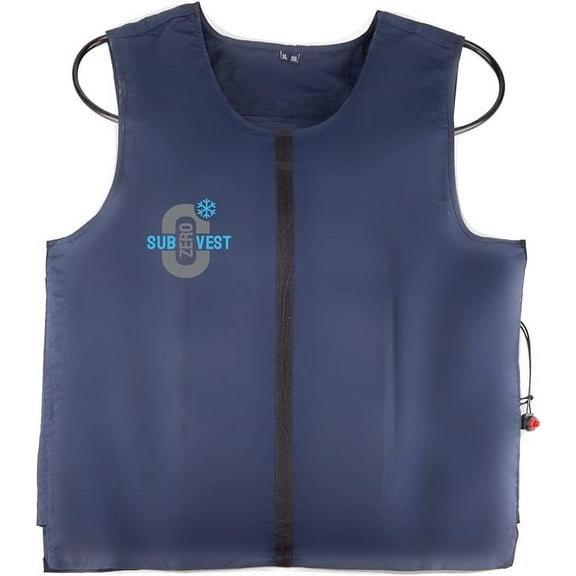 Water Circulating Cooling Vest by SubZero, Battery Powered Ice Cooling Keeps Cold 2-5hrs - Large