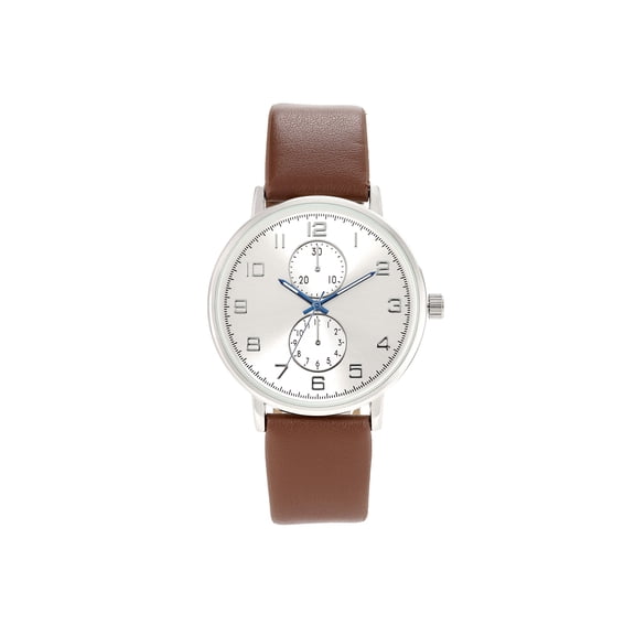 George Men's Adult Round 42mm Silver Case Analogue Watch