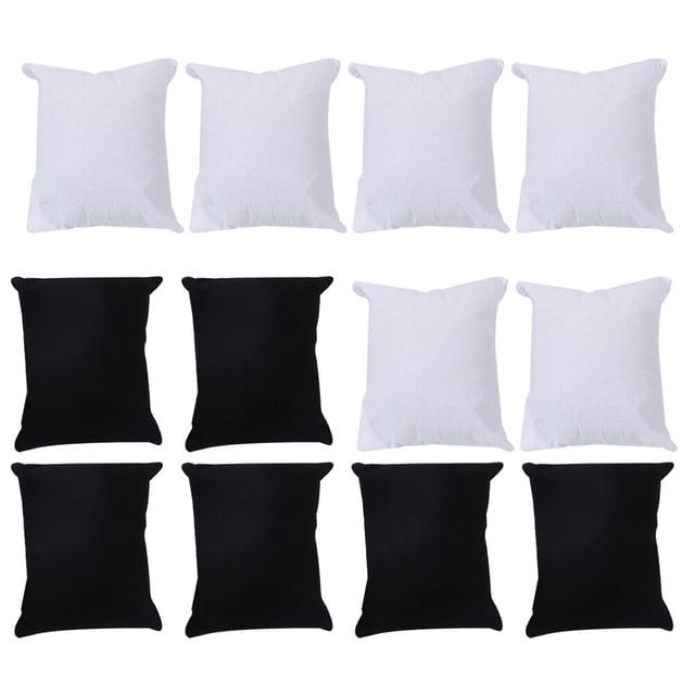 20pcs reloj almohadas de las almohadas Pantalla de la joyería Almohadas de pulsera elegante (Blanco Negro)
