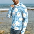 thumbnail image 2 of Men's UPF 50+ Sun Protection Shirt Anti UV Quick Dry Hoodie Long Sleeve Lightweight Fishing Hiking Swim T-Shirt Blue L, 2 of 6