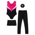 thumbnail image 6 of Zaldita Kids Girls Gymnastics Leotards Sparkly Ballet with Tumbling Shorts Yoga Leggings and Hairband Hot Pink&Black 6, 6 of 7
