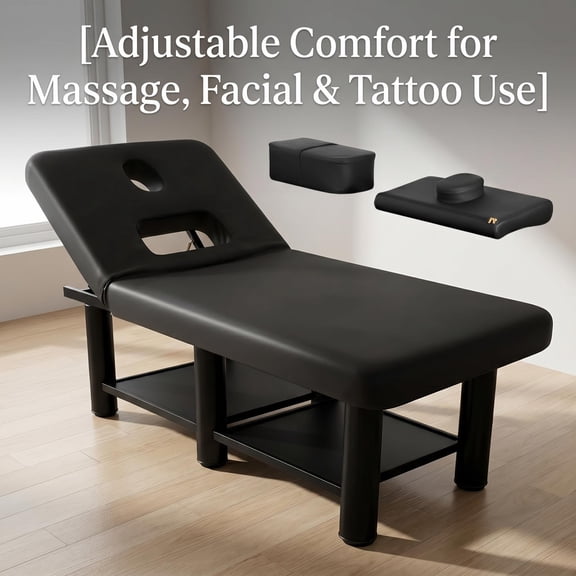 Massage Table Spa Bed,Massage Bed for Spa Tattoo Beauty,Sturdy Massage Table massage bed Tattoo Beauty with Detachable Pillow and Storage Shelf