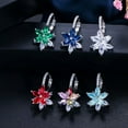 thumbnail image 5 of Elegant Flower Milti Color Stud Earrings Women Fashion Cubic Zirconia Jewelry, 5 of 8