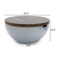 thumbnail image 6 of LuxenHome Gray and Brown MgO Round Coffee Table, Indoors and Outdoors, 6 of 10