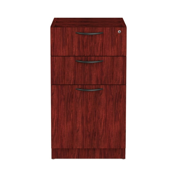 Alera 3 Drawers Vertical Lockable Filing Cabinet, Mahogany