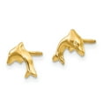 thumbnail image 4 of Auriga Fine Jewelry 14K Yellow Gold Dolphin Stud Earrings for Women (L-8mm, W-5mm), 4 of 6