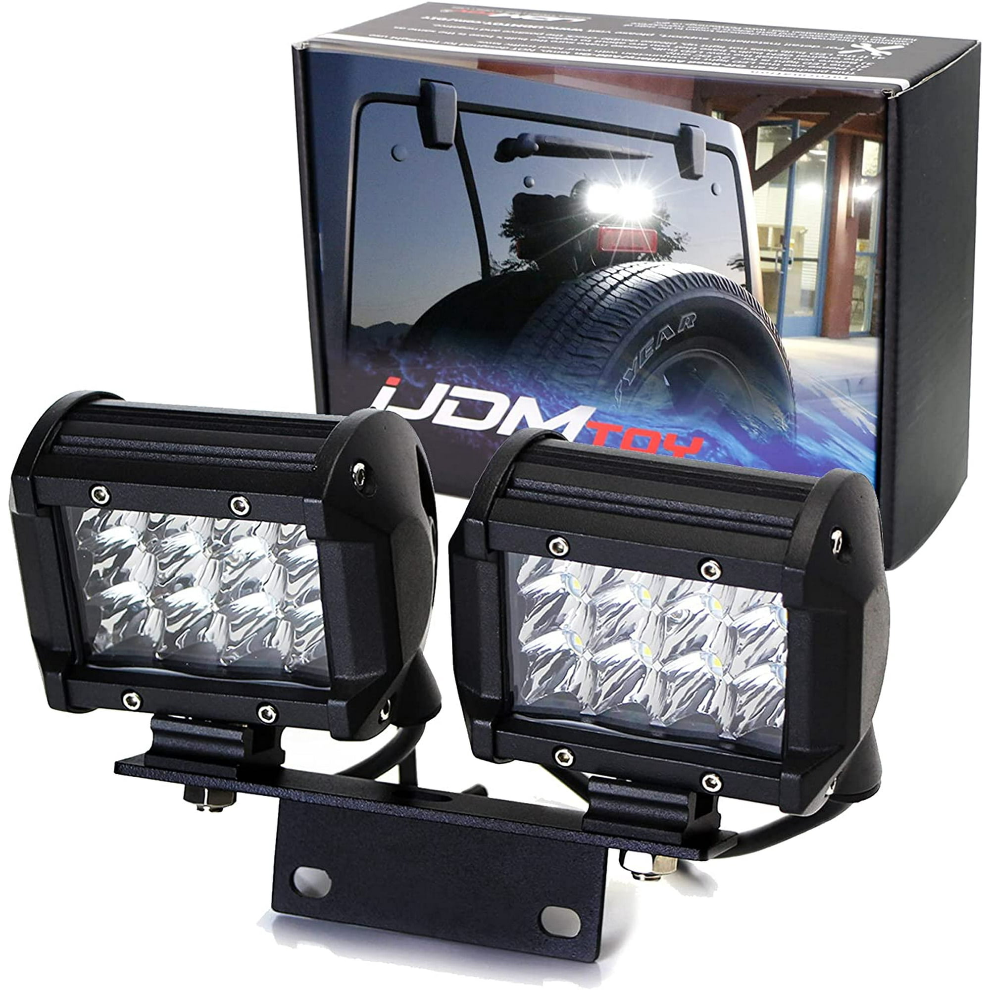 Above 3rd Brake Dual LED Rear Lights Compatible With 07-17 Jeep Wrangler JK,  Includes (2) 36W LED Pod Lamps, Brake Lamp Mount Bracket & Relay Wiring  Switch As DrivinSearch, Reverse Lights | Walmart Canada