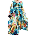 thumbnail image 1 of KEINXS Robe Maxi Bohème pour Femmes, Robe d'Été Tropicale à Fleurs, Manches Longues, Coupe Ample, Robe de Plage, 1 of 5