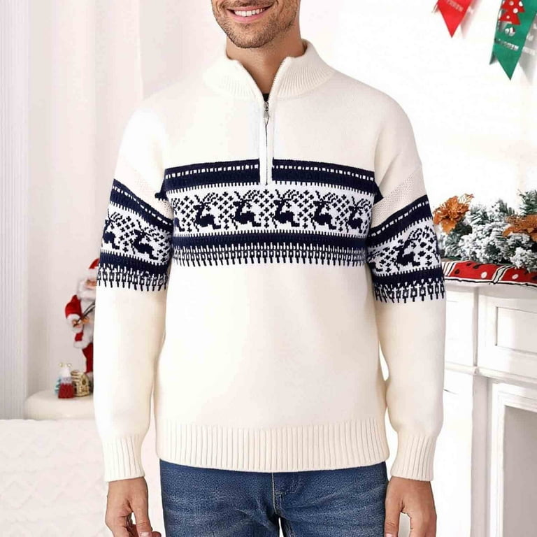 ZCFZJW Christmas Sweaters for Men Big and Tall Regular Fit Casual
