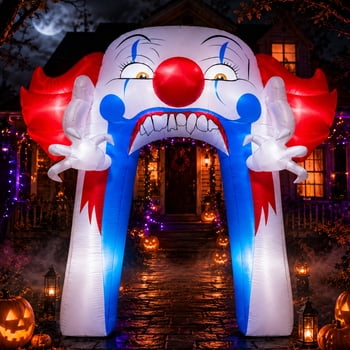 Inflable Halloween Arco Payaso Terror Gigante 3.10m Luz Led