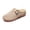 Beige, variant on Women's Carved Hollow Metal Buckle Closed Toe Platform Mules Comfort on Shoes Lightweight Casual Summer Footwear White 9