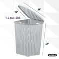 thumbnail image 2 of Superio 50L Wicker Plastic Corner Laundry Hamper with Lid - White Smoke, 2 of 10
