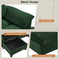 thumbnail image 5 of Harper & Bright Designs Modular Sectional Sofa Set with 2 Storage Ottoman and Cup Holder, U-Shaped Couch with Console, Corduroy Upholstered Sectional Sofa with USB Ports, Green, 5 of 18