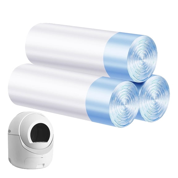 ATBXHZSZ 60 Count Cat Litter Bags Litter Box Liners for Automatic Litter Box for Robot 4/3 Drawstring Cat Trash Bags Heavy Duty Extra Thick