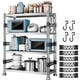 thumbnail image 1 of Estantería de 4 Niveles Organizador para Horno de Microondas, Estantes de Metal para Almacenamiento,Pesado Estante Ajustable de Acero Organizador con Rieles Laterales y Ganchos para Cocina,Despensa, 1 of 9