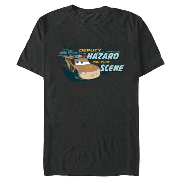 Disney PIXAR Cars on the Road Deputy Hazard on the Scene - Short Sleeve Blended T-Shirt for Adults - Customized-Dark Heather