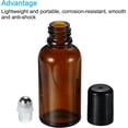 thumbnail image 4 of 30mL Roller Bottles, 3 Pack Amber Glass Essential Oil Ball Black Caps Refillable Sample Containers, Brown -, 4 of 5