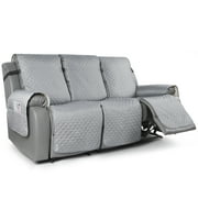 TAOCOCO Recliner Sofa Cover,Reclining Couch Slipcovers Motion Recliner Chair Cover Furniture Protector Light Gray