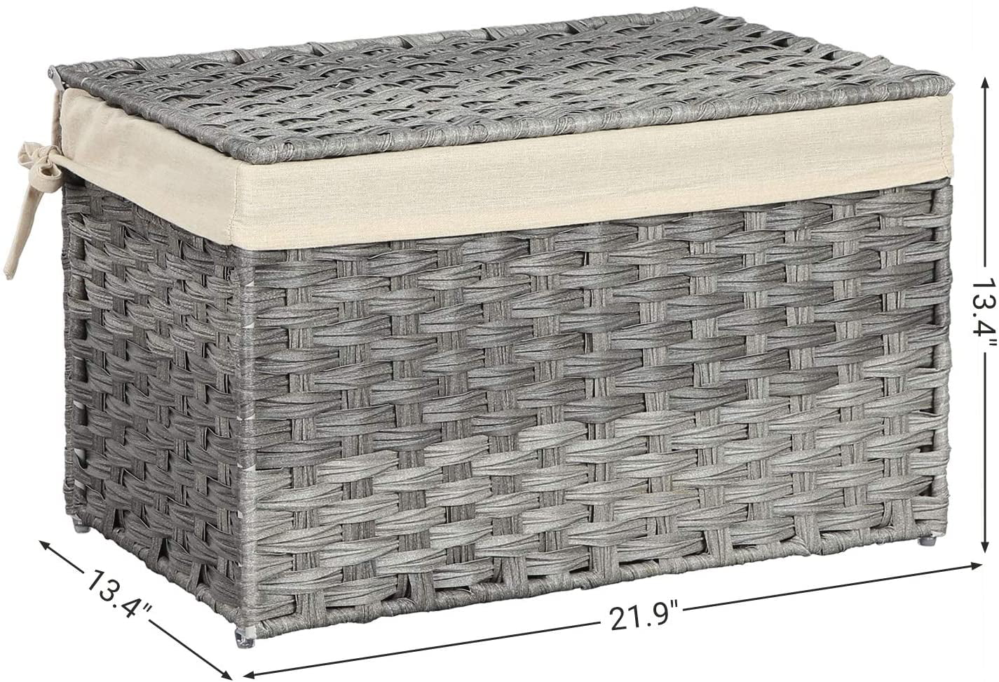 SONGMICS Storage Box with Cotton Liner, Rattan-Style Storage Basket