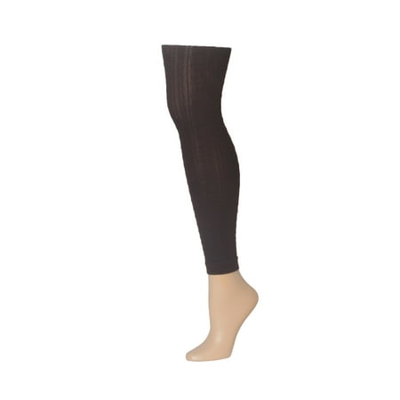 MeMoi Textured Semi-Opaque Footless Tights - Womens - Female Large/X-Large Dark Chocolate