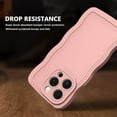 thumbnail image 4 of Case for iPhone 15 Pro Max Case,Wave Curly Frame Design,Soft Flexible TPU,Cute Wavy Solid Color Aesthetic Flashion Phone Case Shockproof Protective Case Cover 6.7" - Pink, 4 of 15