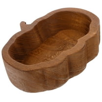 BESTOYARD Pumpkin Wood Bowl Wooden Serving Dish Brown Pumpkin Platter for Home Dining
