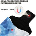 thumbnail image 3 of Haosy Blue and White Geometric Golf Mallet Putter Cover Strong Magnetic Leather Golf Club Headcover Closure, 3 of 7