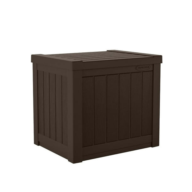 Suncast 22 Gallon Small Outdoor Resin Deck Storage Box For Patio Java